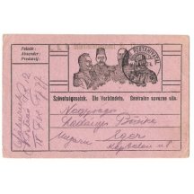 Čtyři císaři v orámování- lístek polní pošty