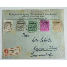 Mimořádný dopis - provizorní inflační známky - Německo 