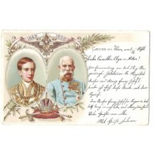 Malovaný dvojportrét Franze Josefa 1848 a 1898