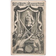 Vojáci se šavlemi, vzdávají hold císaři