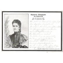 Pohlednice Elisabeth ve smutečním provedení