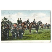 Barevný obrázek vojska a císaře Franz Josefa