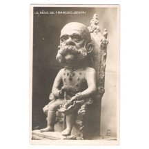 Karikatura sedícího císaře Františka Josefa I.