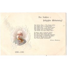 70th birthday of Franz Joseph - text to anniversary 