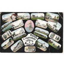 Pozdrav z vojenského tábora a císař franz Joseph, Benátky (ČR)