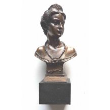 Busta císařovny Elisabety/ mramorový podstavec , bronz