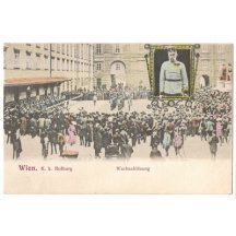 Obraz Franz Josefa ve Vídni při shromáždění