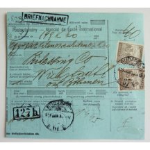 Maďarsko - průvodka do Čech s provizóriem hradčany jako doplatné 