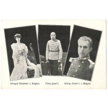 Franz Josef, královna Elisabeth z Belgie a král Albert z Belgie