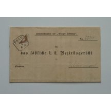 Dopis frankovaný půlenou doplatní známkou