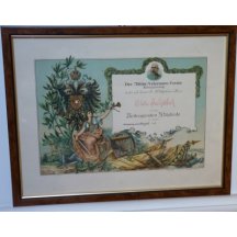 Památeční list s portrétem Františka Josefa