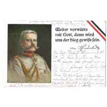 Hindenburg a významná německá věta na pohlednici 