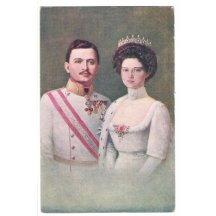 Postcard from wedding emperor Karel I. and Zita