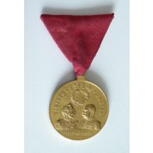 Pozlacená medaile s portréty FJI. a Wilhelma II. 