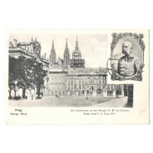 Royal castle and portrait of Franz Joseph , Prague