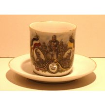 Cup with Franz Joseph , Wilhelm , soldiers and war motif