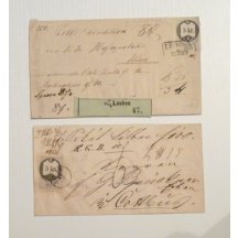 Dva dopisy vyfrankové 5 Kr. kolkem