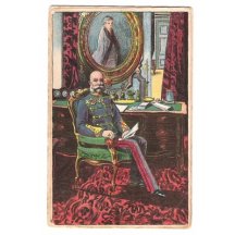 Franz Joseph in workroom , color postcard