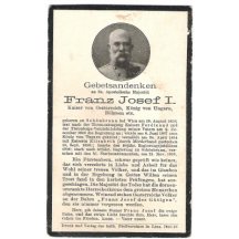 Lístek vydaný k úmrtí Františka Josefa - stručný životopis