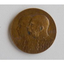 Bronzová medaile císaře Františka Josefa I. , k 60. leté vládě