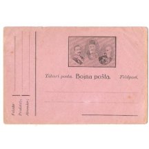 Bulharský lístek polní pošty s portrétem trojspolku