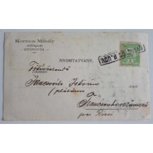 Maďarsko - mimořádně vzácné razítko + kolek s ručním přepisem - RR!!