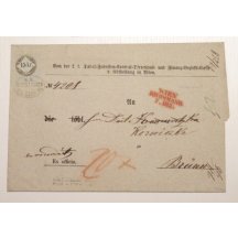 Letter stamped with 15 Kr. fee stamp