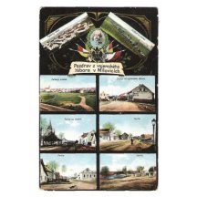 Císař František Josef a pozdrav z vojenského tábora