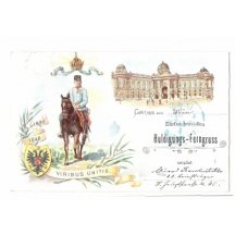 Franz Joseph na koni a pohled na Vídeň