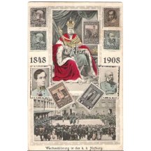 Hofburg, shromáždění lidí a vojáků, císař a známky