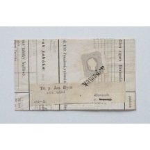 Novinový výstřižek dofrankovaný známkou, r. 1861