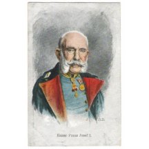 Franz Josef v uniformě s kabátem