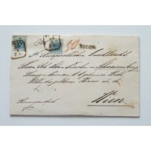 Rekomando dopis frankovaný 2 krát 9 Kr a jednou 6 Kr