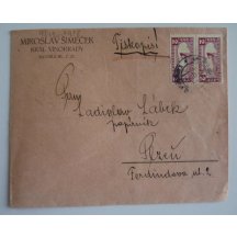 Dopis - tiskopis /dvě doruční známky