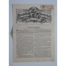 Přední strana novin vyfrankována trojpáskou 1 Krejcarem