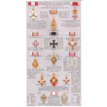 Kompletní soutisk 3 pohlednic - Řády Franz Josefa I. varianta barvy