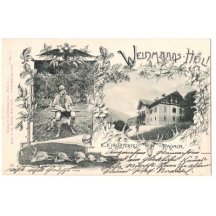 Sedící Franz Josef a císařský zámeček Radmer