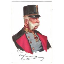 Franz Joseph - painted postcard