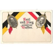 Prolisované portréty císaře Wilhelma II. a Franz Josefa I.