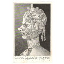 Pohlednice Francesco Giuseppe portrét složený z nahých ženských postav RR!