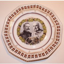 Talíř s vyobrazením císaře Franz Josefa I. a Wilhelma II. 