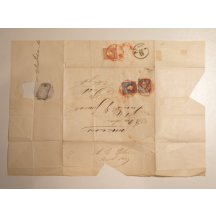 R - dopis frankovaný 2 x 15 KR a 1 x 6 KR - červená razítka