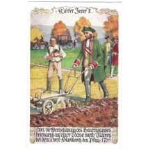 Ze série pohledů- Josef II. při orbě na poli