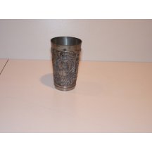 Tinny cup with portrait of Franz Joseph and austrians countrys symbols 