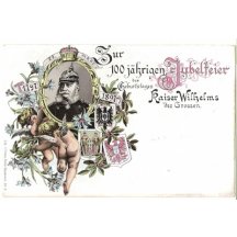 Císař Wilhelm ve válečné uniformě i s přilbicí , vydaná ke 100. výročí