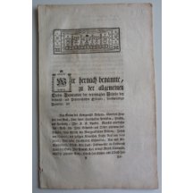 Cirkulář - obligace, r. 1763