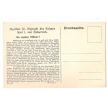 Postcard, Karl I. - for my nation
