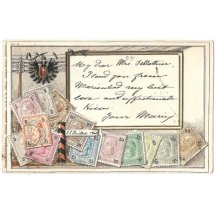 Známky a orlice - neprošlá pohlednice (6)