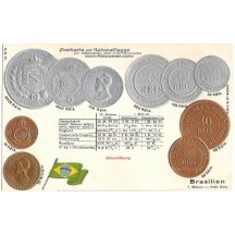 Pohlednice s mincemi Brazílie