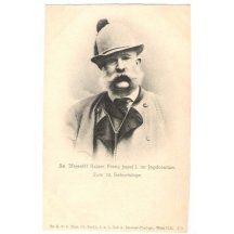 Černobílý portrét císaře v mysliveckém, 70.narozeniny